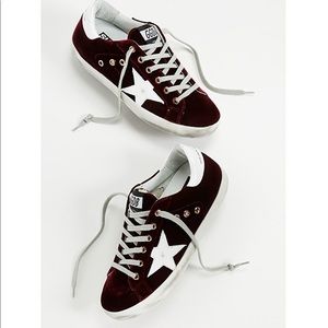 Bordeaux Velvet Golden Goose Sneakers Size 39